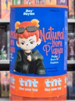 TNT Boy Rayan vinyl figure with red hair, horns, and black outfit. Suggested Tags/Collections: TNT, Designer Toys, Vinyl Figures, Urban Art Toys, Collectibles